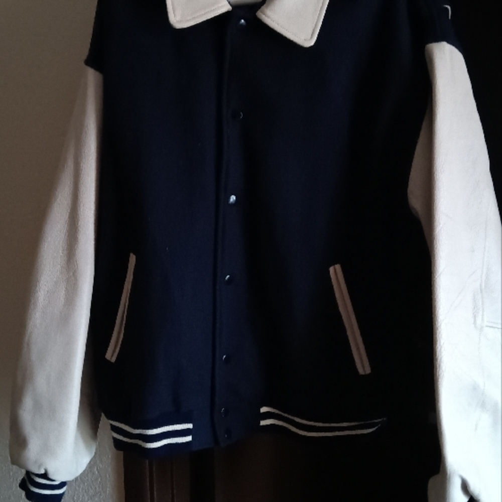 Varsity Jacket with Contrast Sleeves